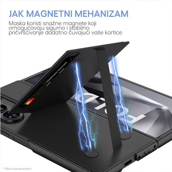 Maska za Samsung Galaxy Z Fold 6 5G sa držačem kartice Rotor plava - 215123