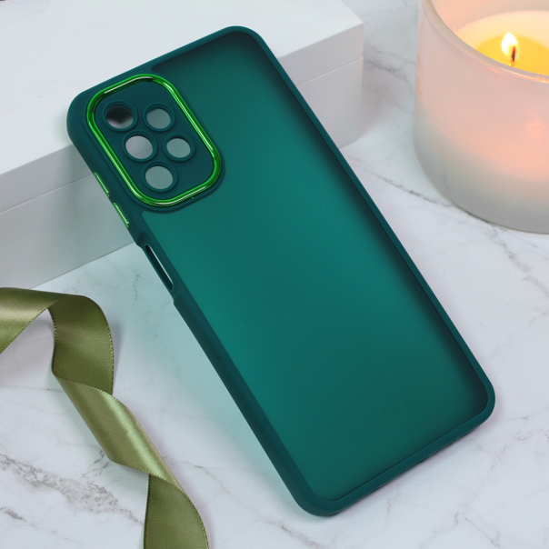 Maska za Samsung Galaxy A13 4G Shining Camera tamno zelena - 206019