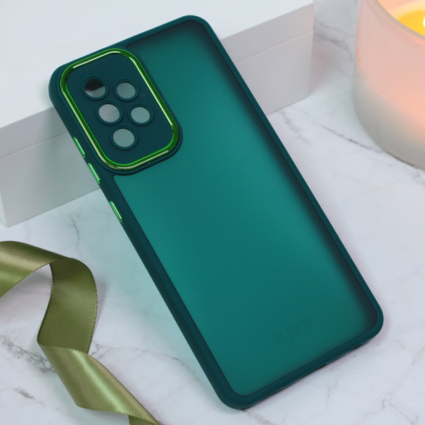 Maska za Samsung Galaxy A52 4G/A52 5G/A52s 5G Shining Camera tamno zelena - 206034