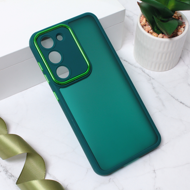 Maska za Samsung Galaxy S23 5G Shining Camera tamno zelena - 207375