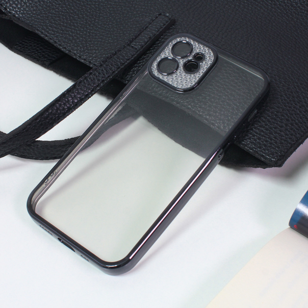 Torbica Silikon Camera Diamond iPhone 12 6.1 crna - 205000