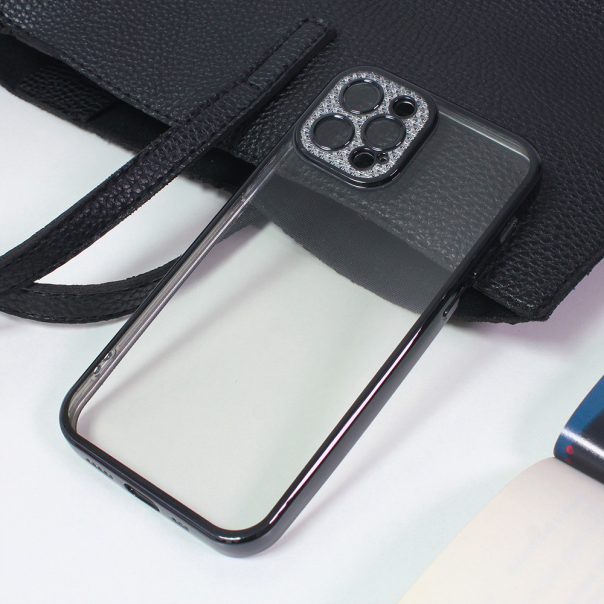 Torbica Silikon Camera Diamond iPhone 12 Pro 6.1 crna - 205003