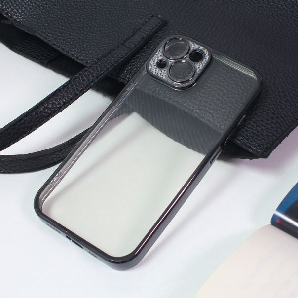 Torbica Silikon Camera Diamond iPhone 14 Plus 6.7 crna - 205015