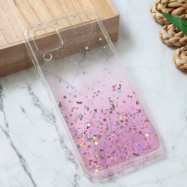 Maska za Huawei P40 Lite Silikonska Glitter roze - 213257
