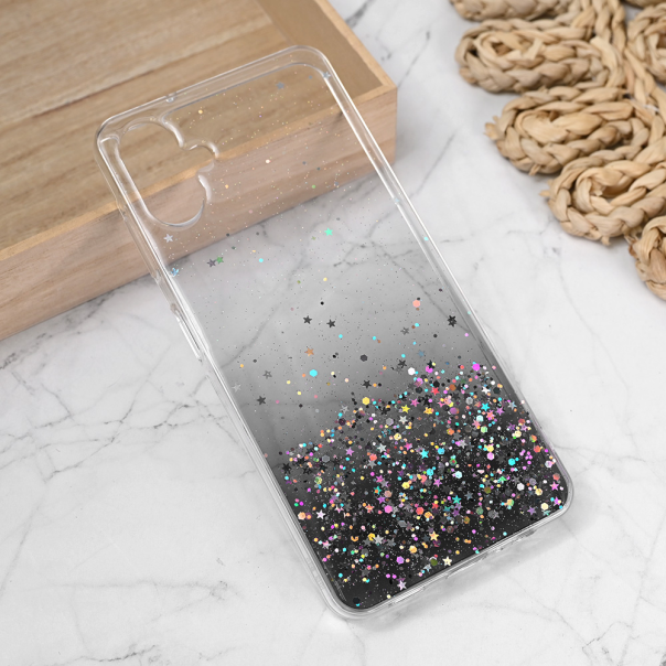 Maska za Samsung Galaxy A06 5G Silikonska Glitter crna - 219716