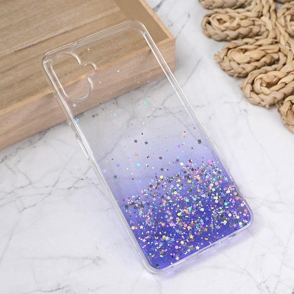 Maska za Samsung Galaxy A06 5G Silikonska Glitter ljubičasta - 219530