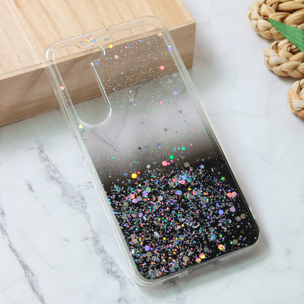 Maska za Samsung Galaxy S23 Silikonska Glitter crna - 213252
