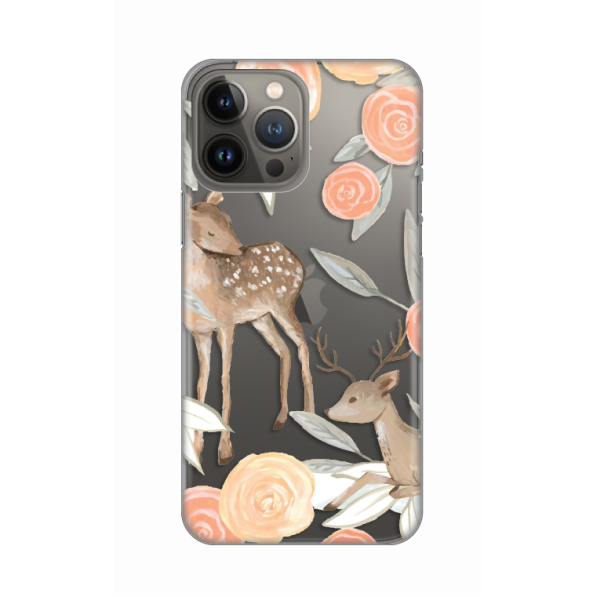 Maska za iPhone 13 Pro Max 6.7 Flower Deer Silikonska Print Skin - 8018167