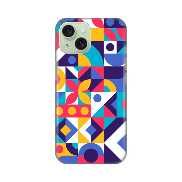 Maska za iPhone 15 6.1 Colorful Mosaic Silikonska Print Skin - 8019856