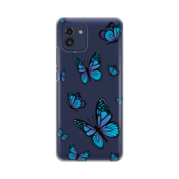 Maska za Samsung Galaxy A03 Blue butterfly Silikonska Print Skin - 8018524