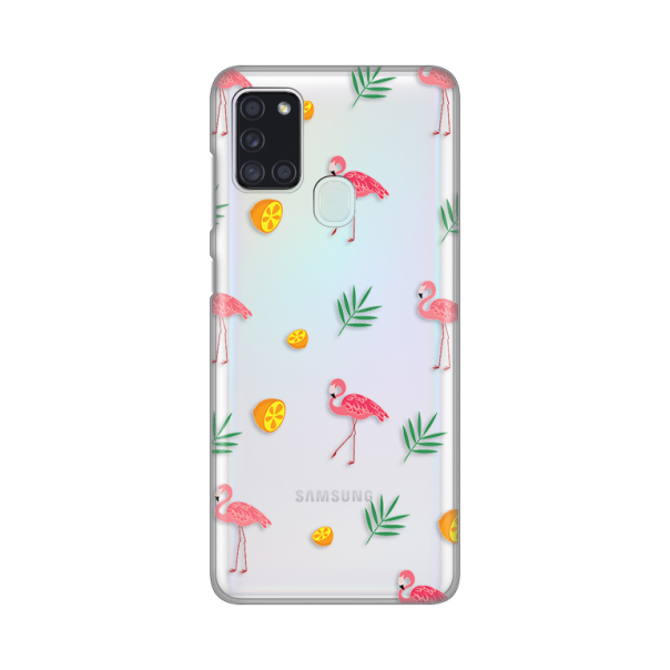 Maska za Samsung Galaxy A21s Flamingos Silikonska Print Skin - 8018634