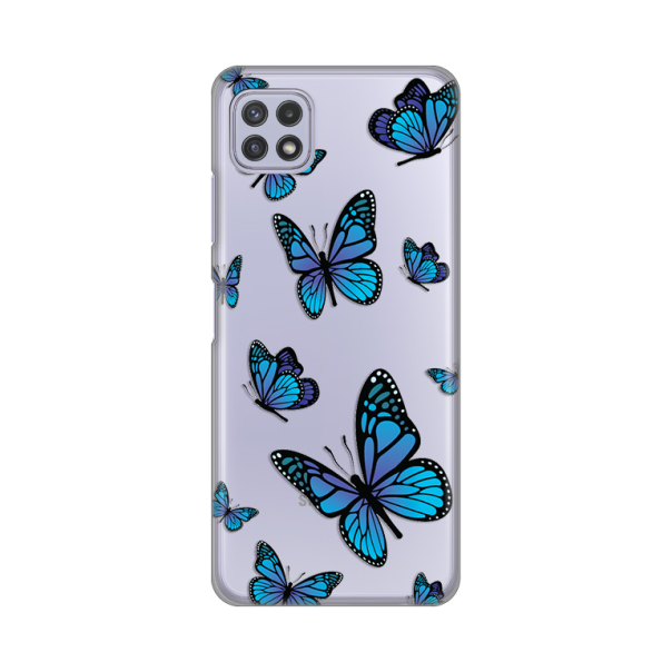 Maska za Samsung Galaxy A22 5G Blue butterfly Silikonska Print Skin - 8018619