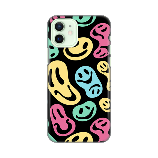 Torbica Silikonska Print za iPhone 12 6.1 Black Color Smiles - 8019091