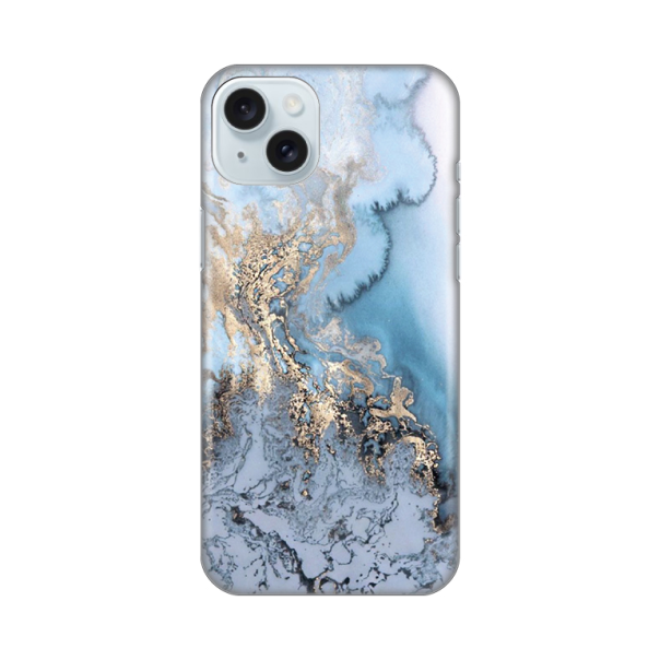 Maska za iPhone 15 Plus 6.7 Blue Gold Marble Silikonska Print - 8019896