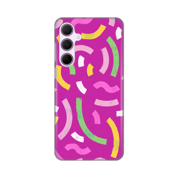 Maska za Samsung Galaxy A35 5G Happy Lines pink Silikonska Print - 8020342