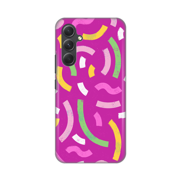 Maska za Samsung Galaxy A54 5G Happy Lines pink Silikonska Print - 8020339