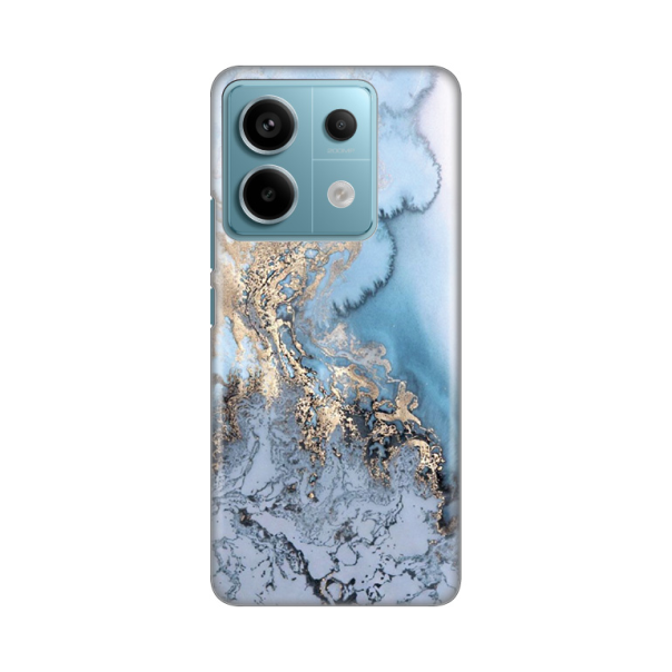 Maska za Xiaomi Redmi Note 13 Pro 5G Blue Gold Marble Silikonska Print - 8020192
