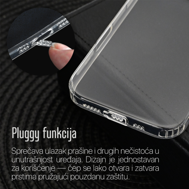 Maska za iPhone 16 Pro Max 6.9 transparent silikonska Ultra Thin with pluggy - 216107-1