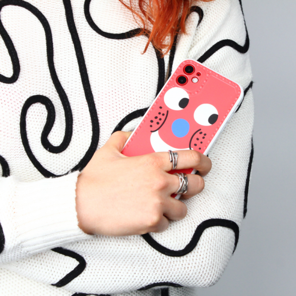 Torbica Smile face za iPhone 12 6.1 crvena - 90393-1