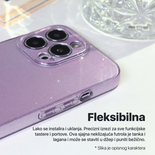 Maska za iPhone 13 Mini 54 Sparkle Dust ljubičasta - 215975