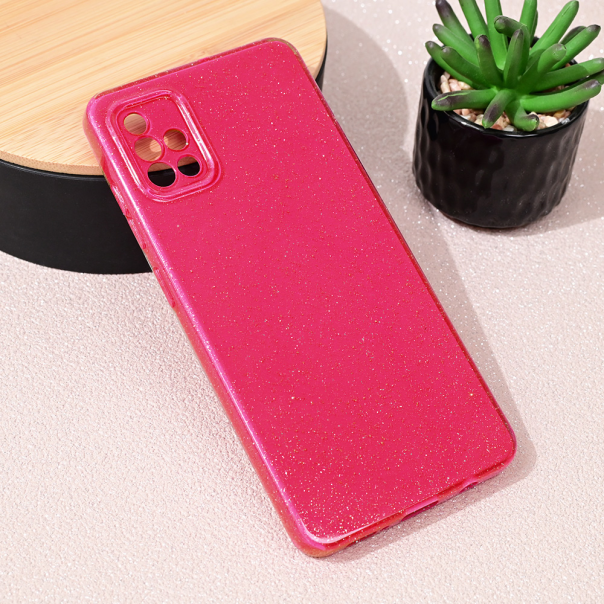 Maska za Samsung Galaxy A71 Sparkle Dust tamno pink - 217279