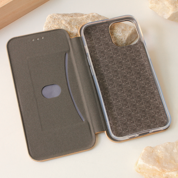 Maska za iPhone 15 6.1 Teracell Flip Cover zlatna - 210161
