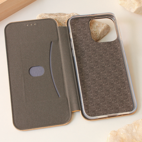 Maska za iPhone 15 Pro Max 6.7 Teracell Flip Cover zlatna - 210170-1