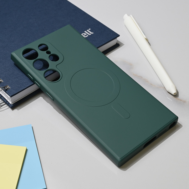 Maska za Samsung Galaxy S23 Ultra Teracell Giulietta Magsafe tamno zelena - 218569