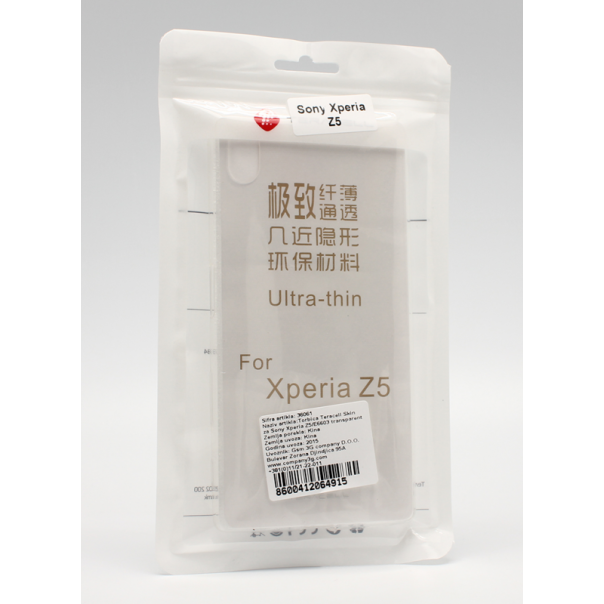 Maska za Sony Xperia Z5/E6603 transparent Teracell Skin - 36061-1-1