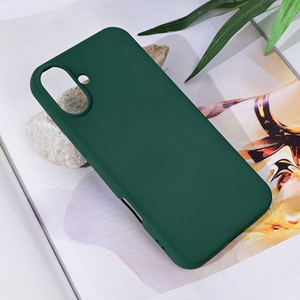 Maska za iPhone 16 Plus 6.7 Teracell Soft Velvet tamno zelena - 216255-1