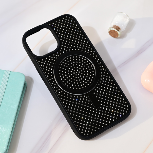 Torbica Magsafe Crystal Glow za iPhone 15 6.1 crna - 218956