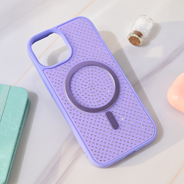 Torbica Magsafe Crystal Glow za iPhone 15 6.1 ljubicasta - 218958