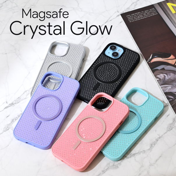 Torbica Magsafe Crystal Glow za iPhone 15 6.1 ljubicasta - 218958