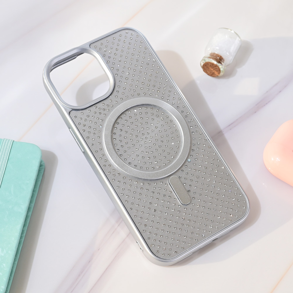 Torbica Magsafe Crystal Glow za iPhone 15 6.1 srebrna - 218960