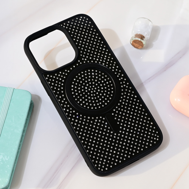 Torbica Magsafe Crystal Glow za iPhone 15 Pro Max 6.7 crna - 218961