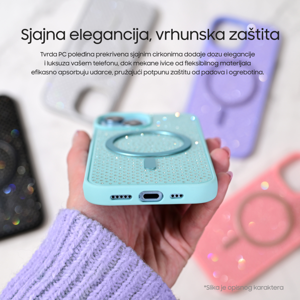 Torbica Magsafe Crystal Glow za iPhone 15 Pro Max 6.7 crna - 218961