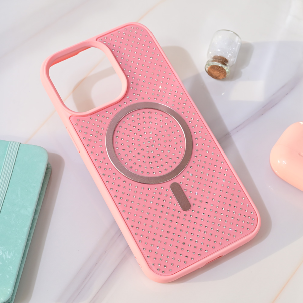 Torbica Magsafe Crystal Glow za iPhone 15 Pro Max 6.7 roze - 218964