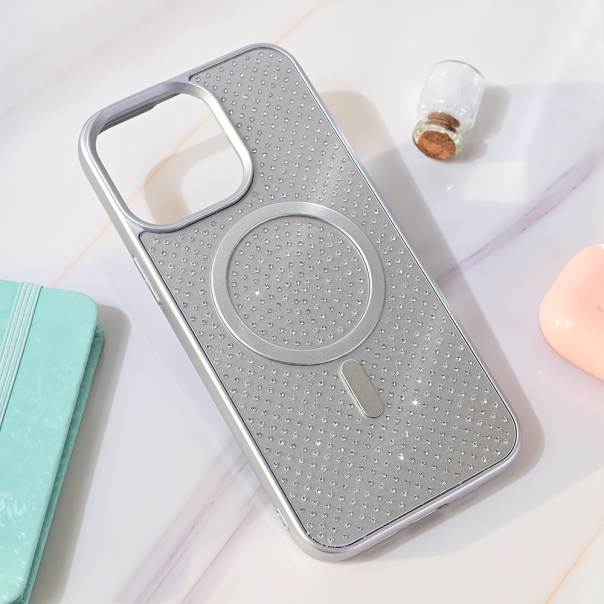 Torbica Magsafe Crystal Glow za iPhone 15 Pro Max 6.7 srebrna - 218965