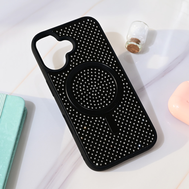 Torbica Magsafe Crystal Glow za iPhone 16 6.1 crna - 218966