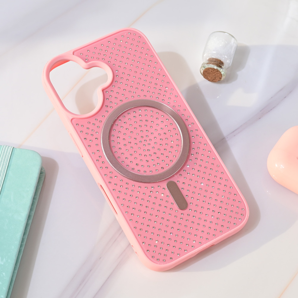 Torbica Magsafe Crystal Glow za iPhone 16 6.1 roze - 218969