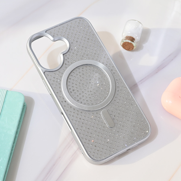 Torbica Magsafe Crystal Glow za iPhone 16 6.1 srebrna - 218970