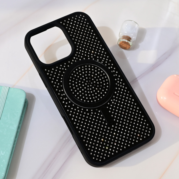 Torbica Magsafe Crystal Glow za iPhone 16 Pro Max 6.9 crna - 218976