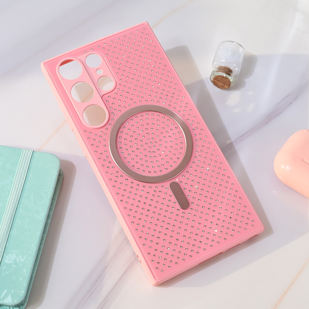 Torbica Magsafe Crystal Glow za Samsung S918B Galaxy S23 Ultra roze - 218984