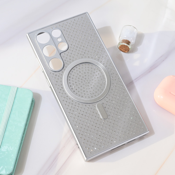 Torbica Magsafe Crystal Glow za Samsung S918B Galaxy S23 Ultra srebrna - 218985