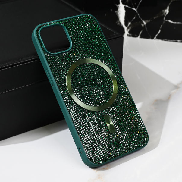 Maska za iPhone 14 6.1 Magsafe Glam zelena - 219421