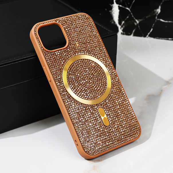 Torbica Magsafe Glam za iPhone 15 6.1 zlatna - 219426