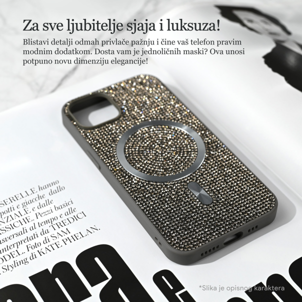 Maska za iPhone 15 Pro Max 6.7 Magsafe Glam zelena - 219429