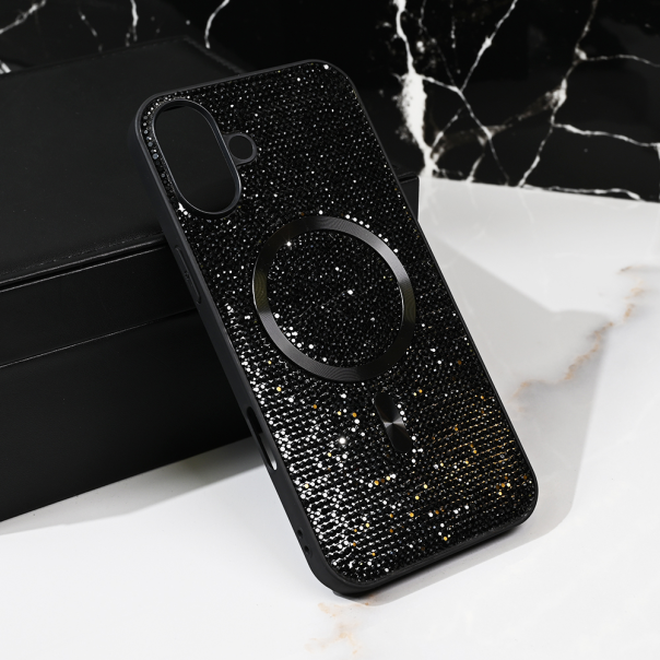 Maska za iPhone 16 Plus 6.7 Magsafe Glam crna - 219444