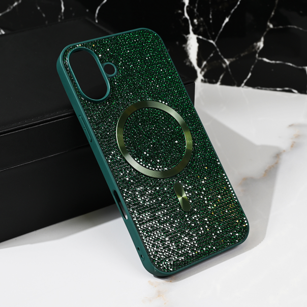 Maska za iPhone 16 Plus 6.7 Magsafe Glam zelena - 219442