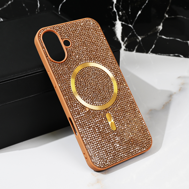 Maska za iPhone 16 Plus 6.7 Magsafe Glam zlatna - 219443